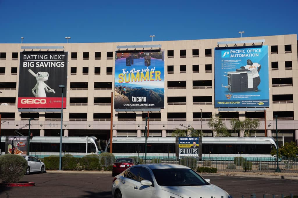 Legends Parking garage billboard banner